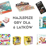 Kolaż zdjęć różnych gier planszowych dla dzieci, w tym sushi, kot, zwierzęta, dinozaury i labirynt.