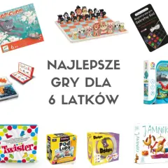 Kolaż zdjęć różnych gier planszowych dla dzieci, w tym sushi, kot, zwierzęta, dinozaury i labirynt.